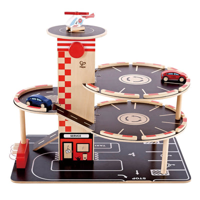 Hape Park & Go Toddler Kids Wooden Toy Car Parking Garage Play Set (Open Box)