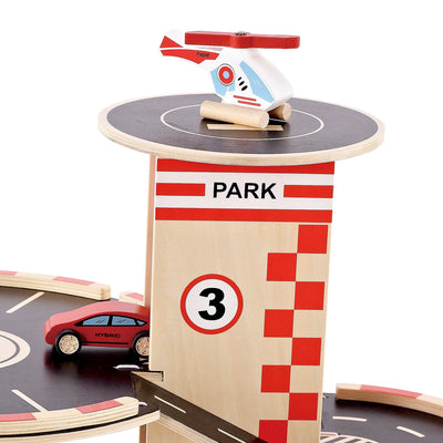 Hape Park & Go Toddler Kids Wooden Toy Car Parking Garage Play Set (Open Box)