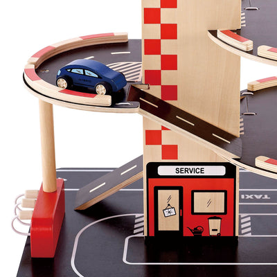 Hape Park & Go Toddler Kids Wooden Toy Car Parking Garage Play Set (Open Box)
