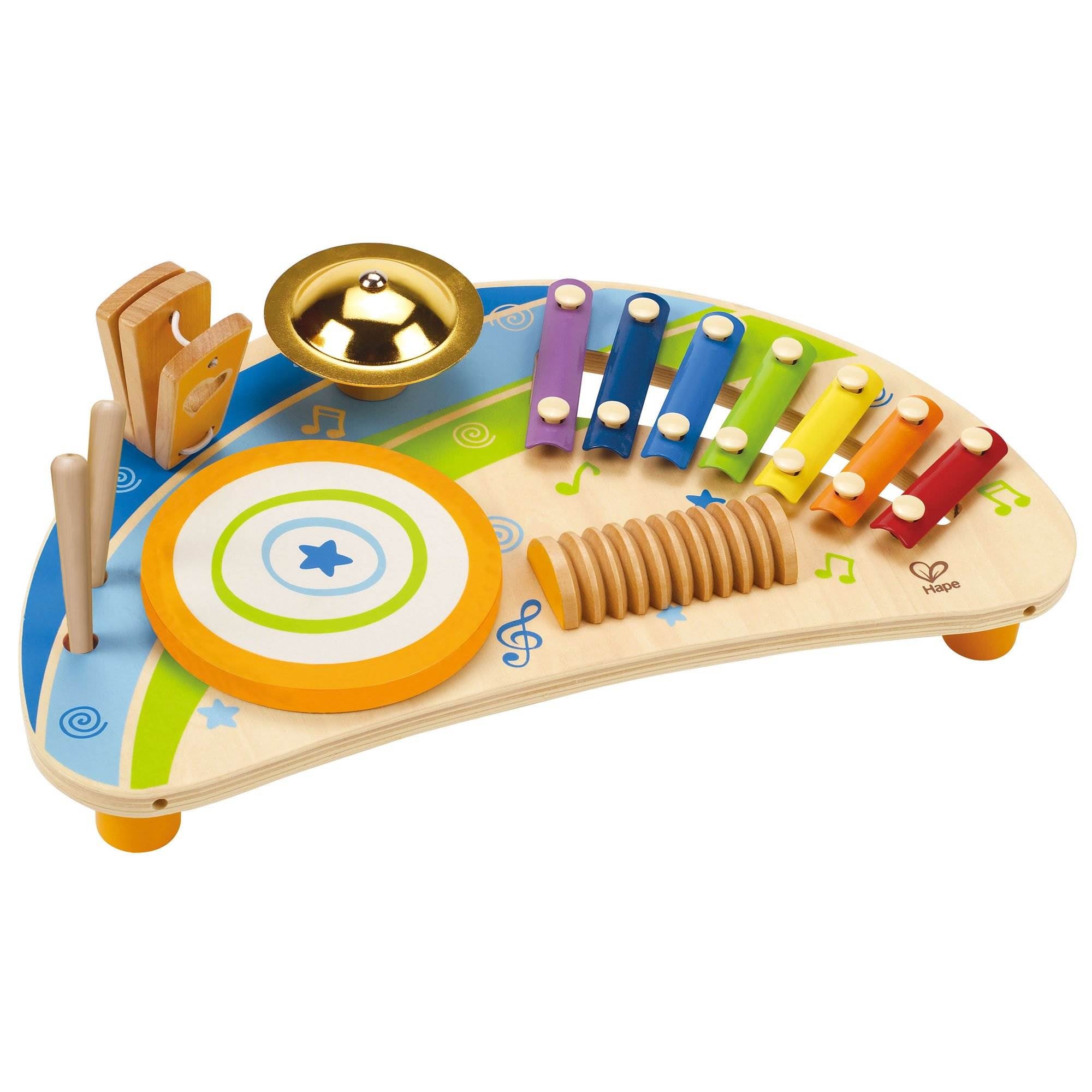 Hape Mighty Mini Band Wooden Instrument Drums & Percussion Toy (Open Box)