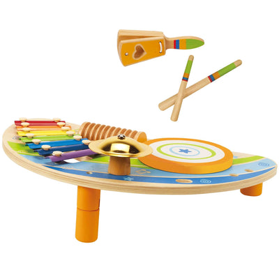 Hape Mighty Mini Band Wooden Instrument Drums & Percussion Toy (Open Box)