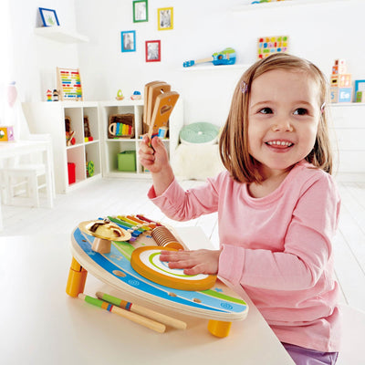 Hape Mighty Mini Band Wooden Instrument Drums & Percussion Toy (Open Box)