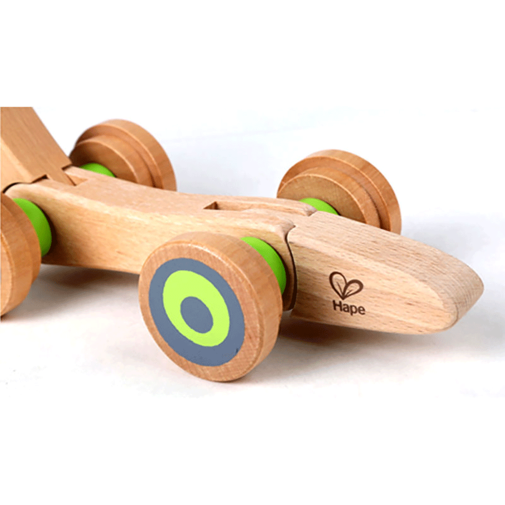 Hape Walk A Long Snail Toddler Development Wooden Push Pull Drag Kid Toy (Used)