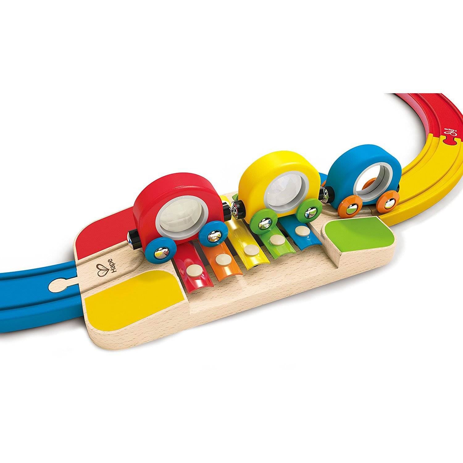 Hape Sights & Sounds Wooden Railway Train & Track Childrens Playset (Open Box)