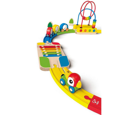 Hape Sights & Sounds Wooden Railway Train & Track Childrens Playset (Open Box)