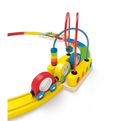 Hape Sights & Sounds Wooden Railway Train & Track Childrens Playset (Open Box)
