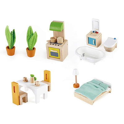 Hape Happy Villa Wooden Toy Family Dollhouse w/ Dolls and Furniture (Open Box)