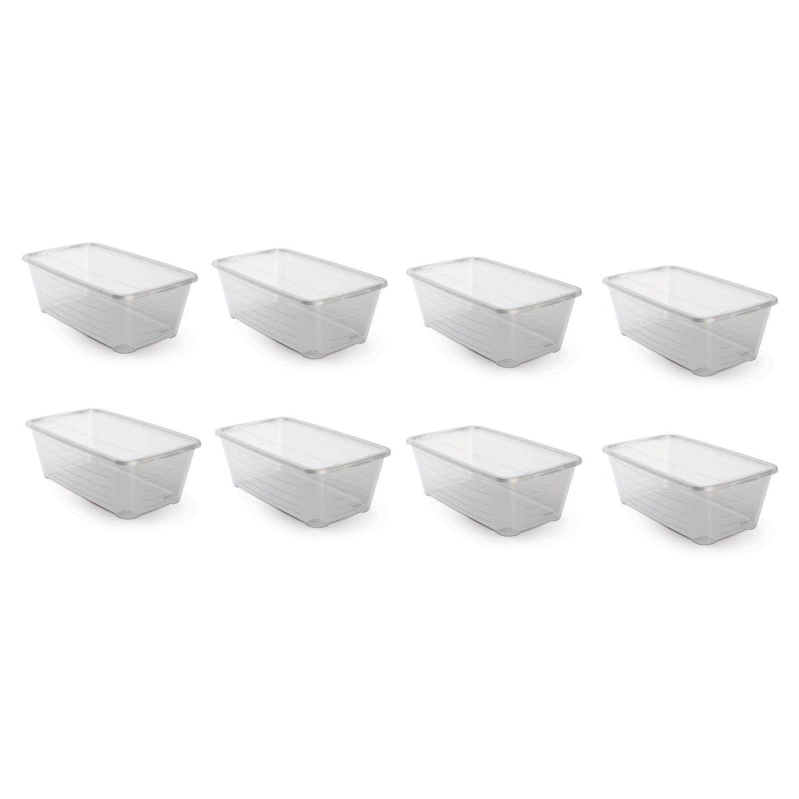 Life Story 6 Quart Rectangular Clear Plastic Protective Storage Shoe Box, 8 Pack - VMInnovations