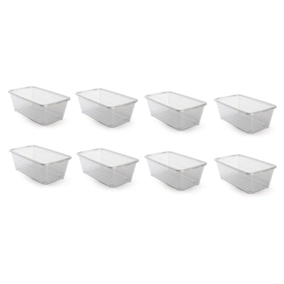 Life Story 6 Quart Rectangular Clear Plastic Protective Storage Shoe Box, 8 Pack - VMInnovations