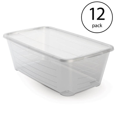 Life Story 6 Qt Rectangular Clear Plastic Protective Storage Shoe Box, 12 Pack - VMInnovations