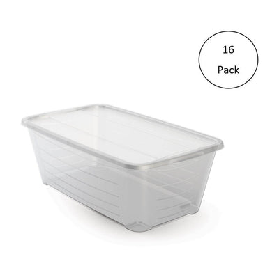 Life Story 6Q Rectangular Clear Plastic Protective Storage Shoe Box (16 Pack) - VMInnovations
