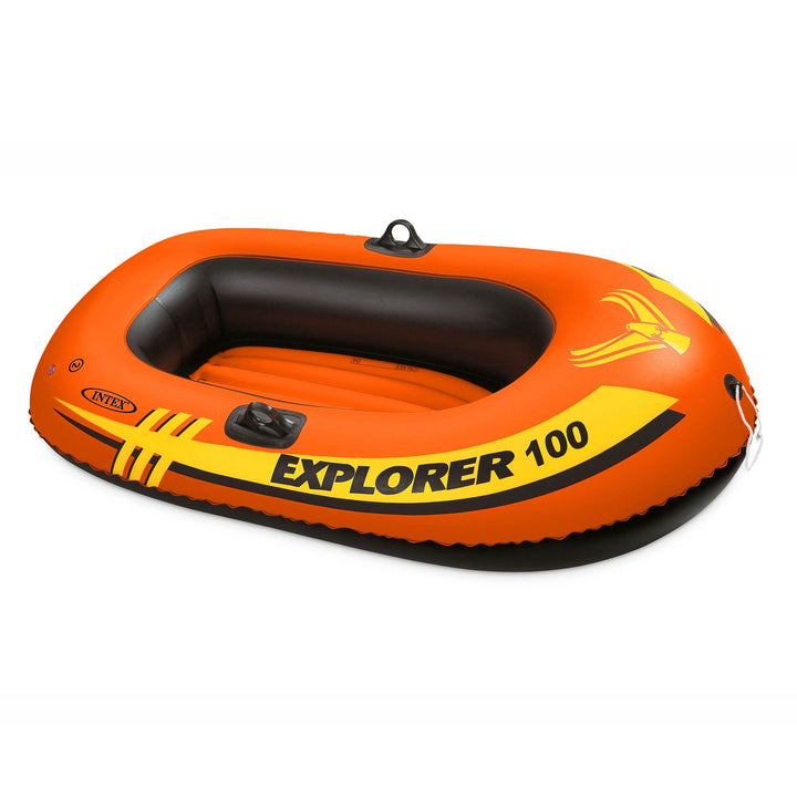 Intex Explorer 100 1 Person Youth Size Inflatable Raft Row Boat Orange (Used)