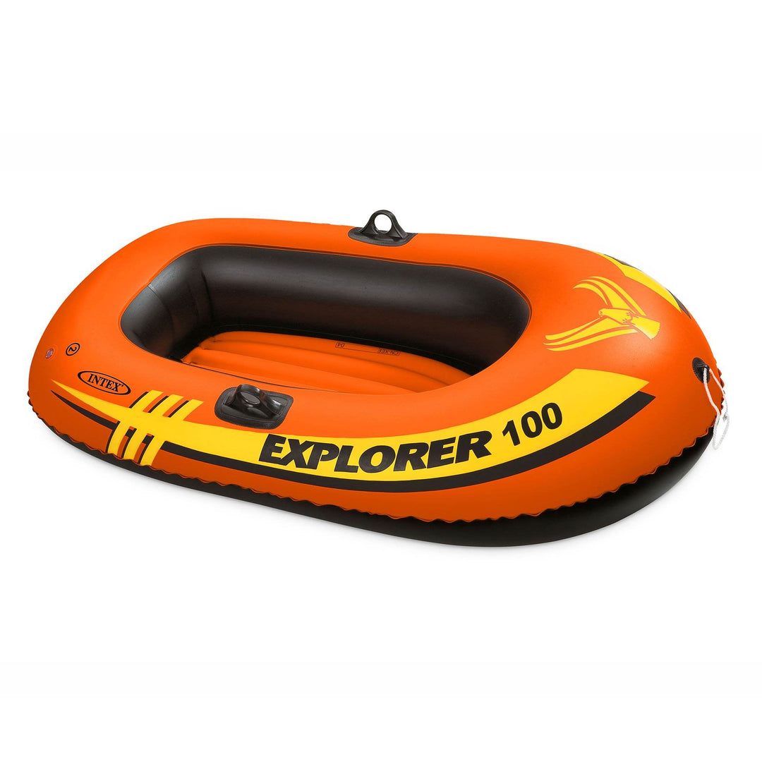 Intex Explorer 100 1 Person Youth Size Inflatable Raft Row Boat Orange(Open Box)