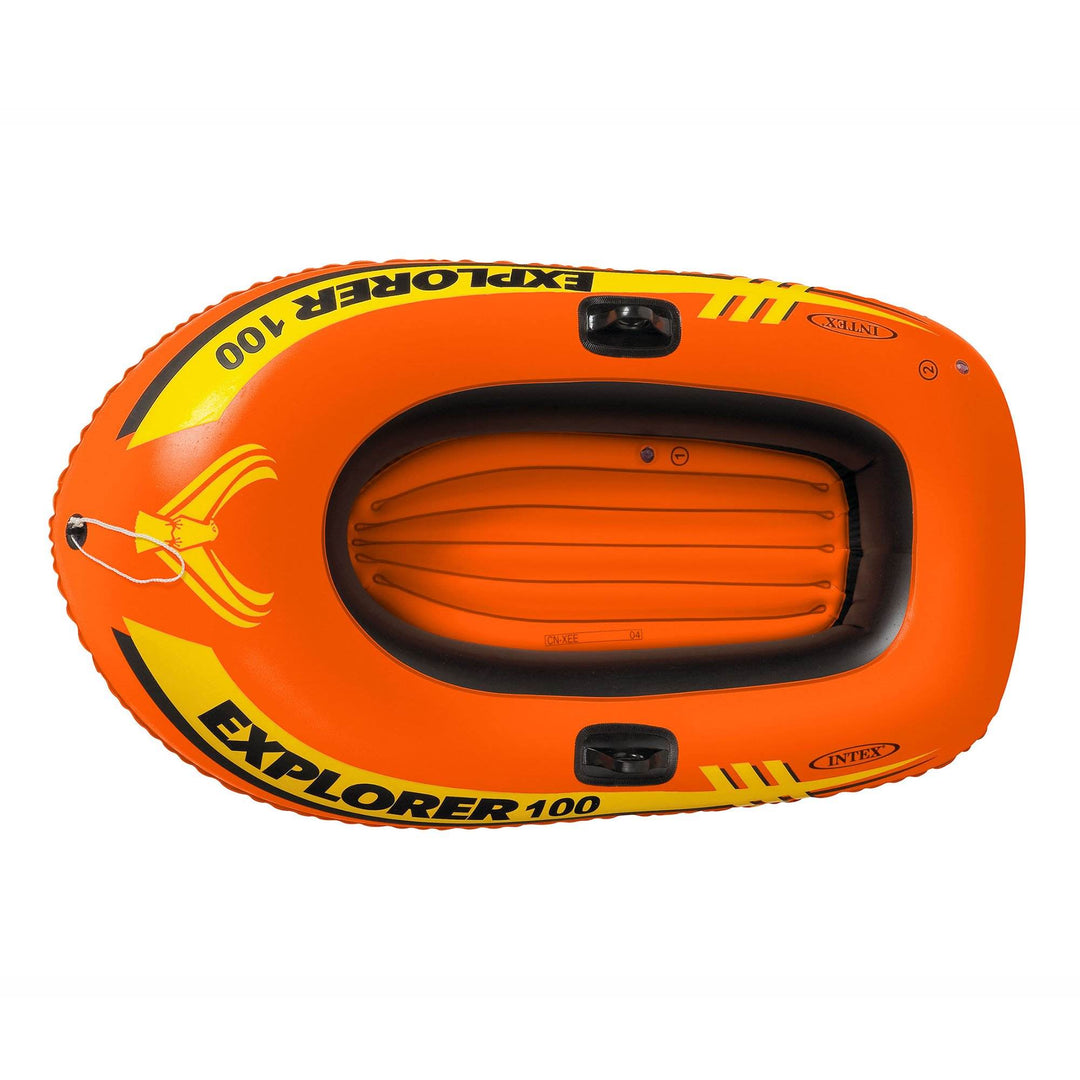 Intex Explorer 100 1 Person Youth Size Inflatable Raft Row Boat Orange (Used)