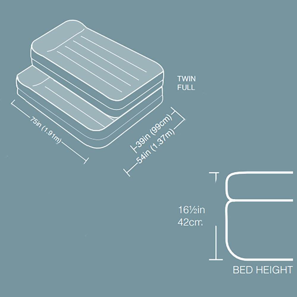 Intex Durabeam Deluxe Pillow Rest Inflatable Air Mattress, Full (Open Box)