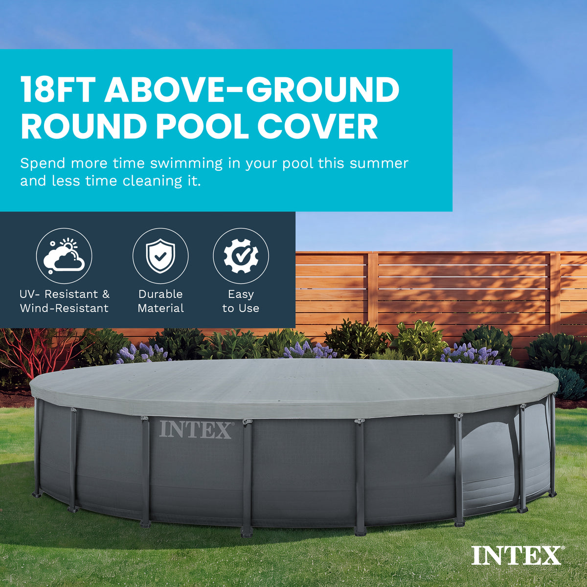 Intex Deluxe Pool Cover for 18-Foot Intex Ultra Frame Pool (Open Box) (2 Pack)