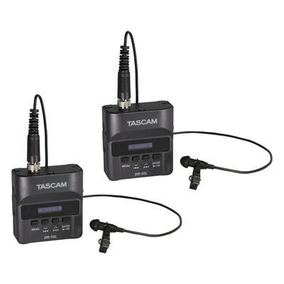 Tascam Portable Digital Micro SD Audio Recorder w/ Lavalier Mic, 2 Pack | DR-10L