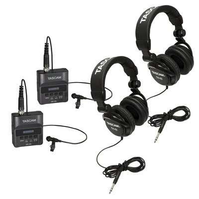 Tascam Portable Digital Recorder w/ Lavalier Mic, 2 Pack + Headphones, 2 Pack