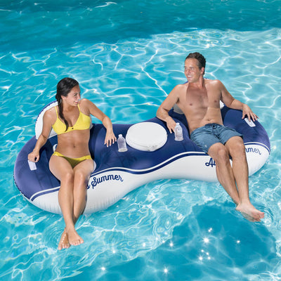 Summer Waves Corona Always Summer 2 Person Lounge with Lime Floating Cooler