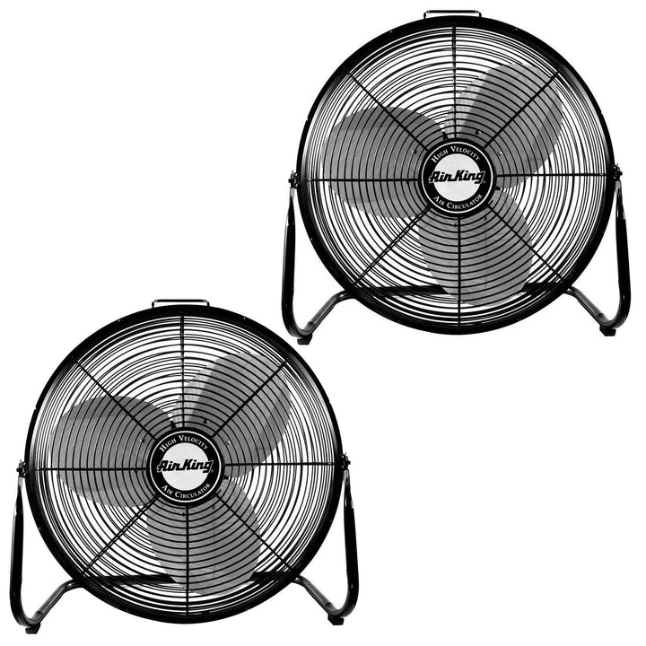 Air King 18" 1/6 HP 3 Speed Heavy Duty Portable Industrial Floor Fan (2 Pack)