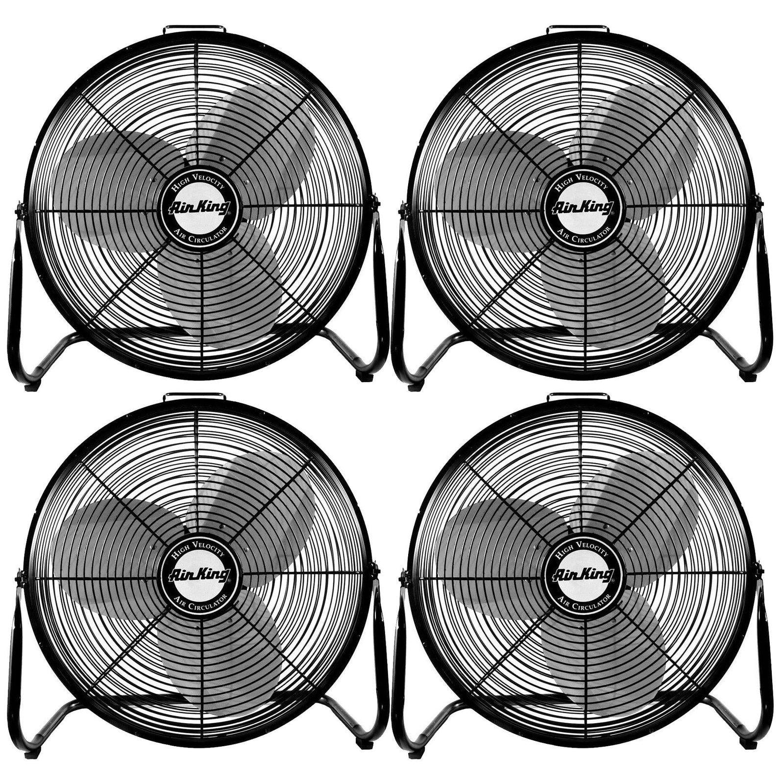 Air King 18" 1/6 HP 3 Speed Heavy Duty Portable Industrial Floor Fan (4 Pack) - VMInnovations