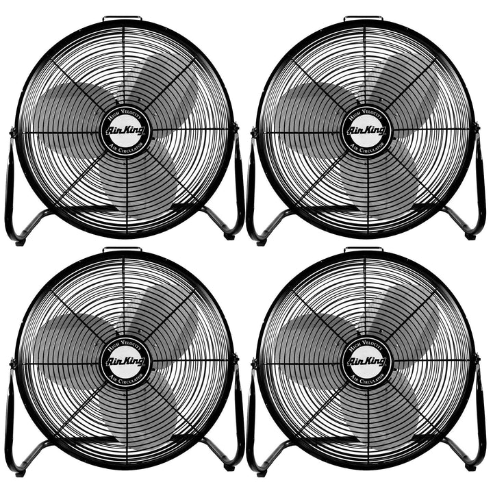 Air King 18" 1/6 HP 3 Speed Heavy Duty Portable Industrial Floor Fan (4 Pack)