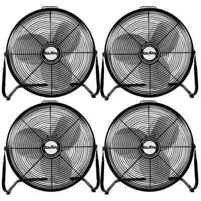 Air King 18" 1/6 HP 3 Speed Heavy Duty Portable Industrial Floor Fan (4 Pack)