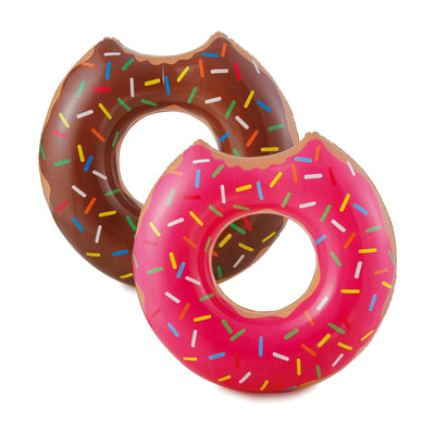 Summer Waves Chocolate or Strawberry Pink Donut Inflatable Pool Float (3 Pack)