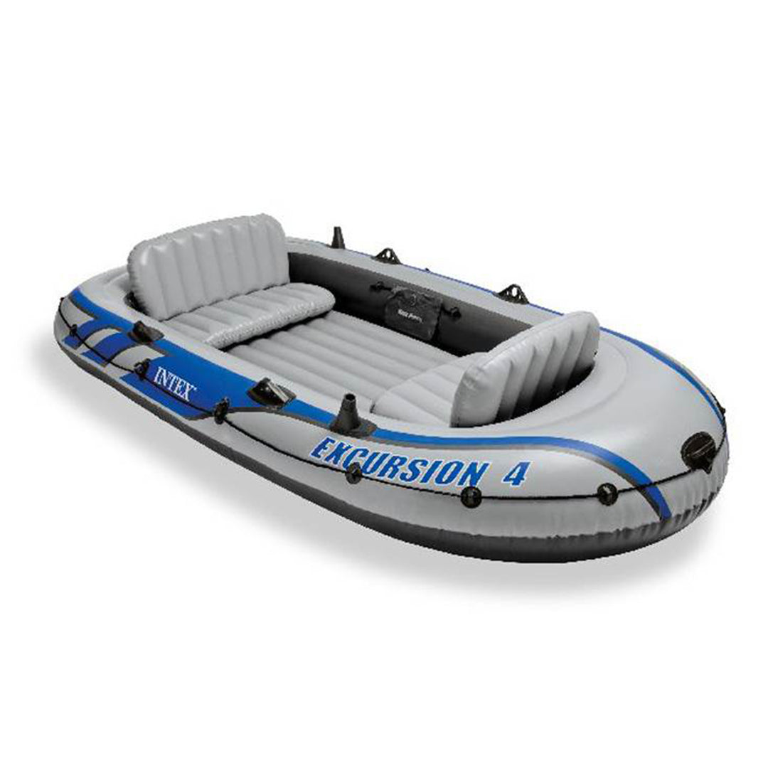 Intex Excursion 4 Inflatable Rafting/Fishing Boat Set With 2 Oars | 68324EP