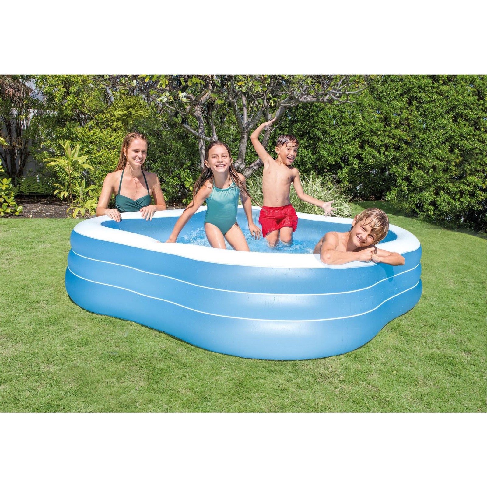 Intex 57495EP 7.5ft x 22in Swim Center Inflatable Family Swimming Pool(Open Box) - VMInnovations