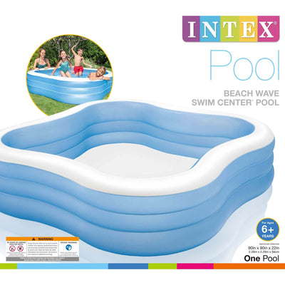 Intex 7.5ft x 22in Beach Wave Swim Center Inflatable Swimming Pool