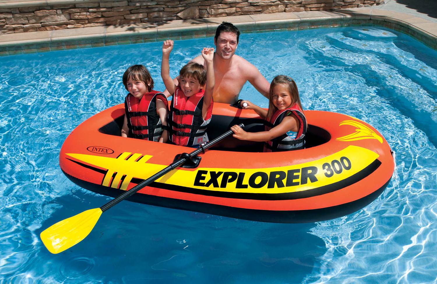 Intex Explorer 300 Compact Inflatable Three Person Raft Boat | 58332EP (Open Box)