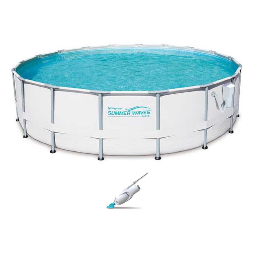 Summer Waves Elite 16' Ft. Metal Frame  Pool Set w/ SFX1500 Pump w/Kokido Vacuum