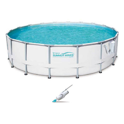 Summer Waves Elite 16' Ft. Metal Frame  Pool Set w/ SFX1500 Pump w/Kokido Vacuum