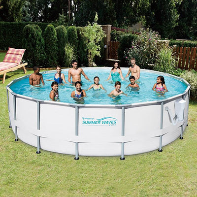 Summer Waves Elite 18' Ft. Metal Frame Pool Set with Filter Pump and Vacuum - VMInnovations