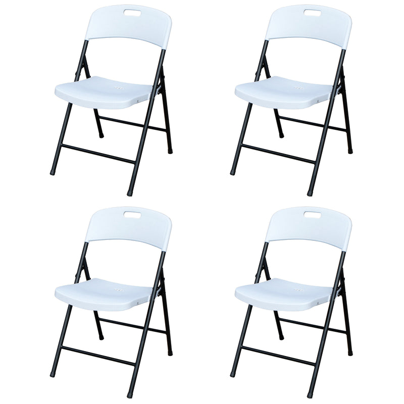 Plastic Development Group Plastic Folding Party Chair, White (4 Pack) (Open Box)