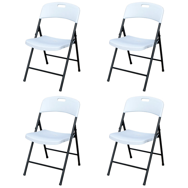 Peakform Plastic Folding Chair, Indoor Outdoor Seating, 4 Pack, White (Used)