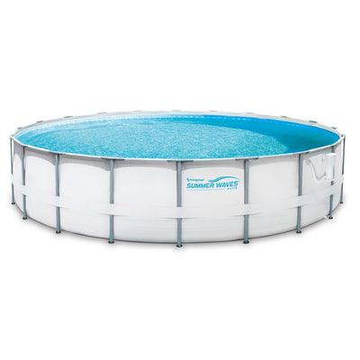 Summer Waves Elite 20' Metal Frame Above Ground Pool Set + Pump + 6 Cartridges