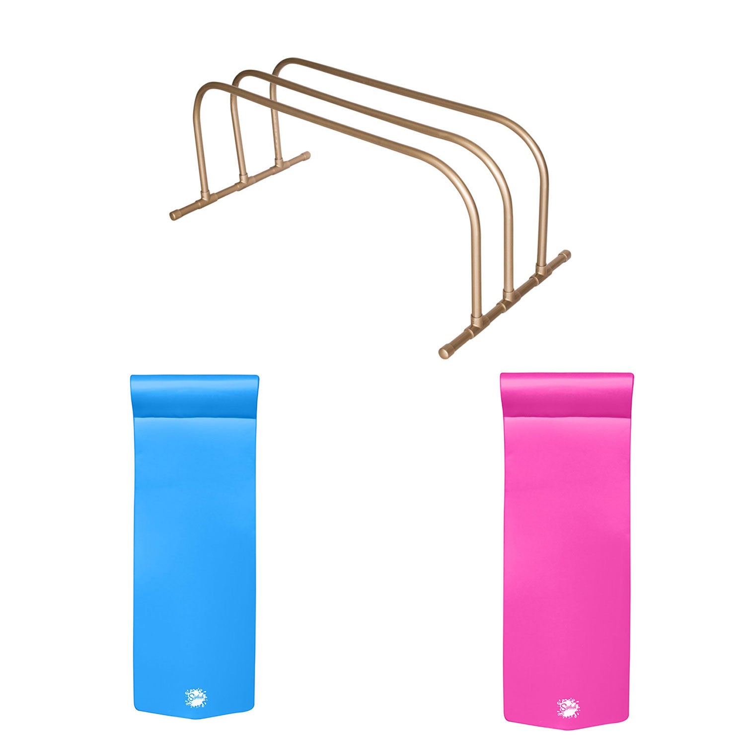 TRC Recreation PVC Drying Rack, Bronze w/ TRC Recreation Pool Loungers