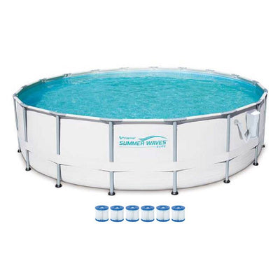 Summer Waves 16ft x 48in Elite Pool Set with Pump and Cartridge Filter (6 Pack)