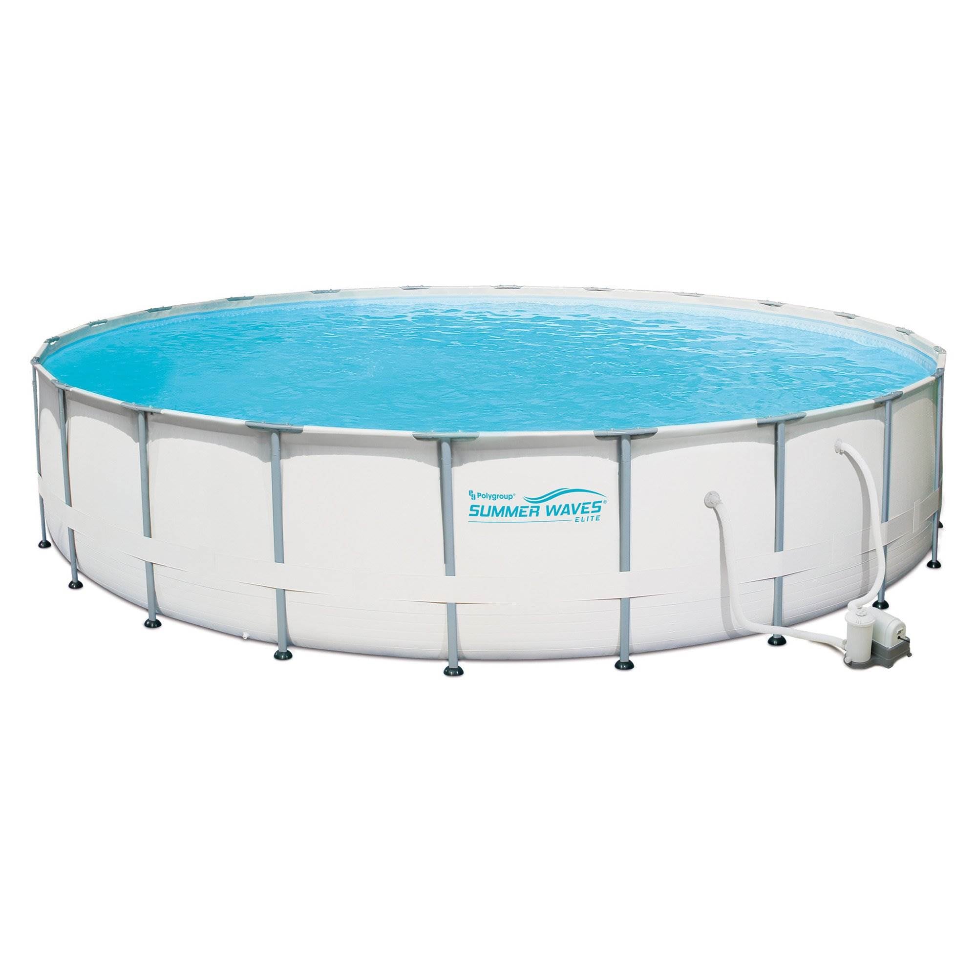 Summer Waves Elite 22' Metal Frame Above Ground Pool Set & Pump & 12 Cartridges