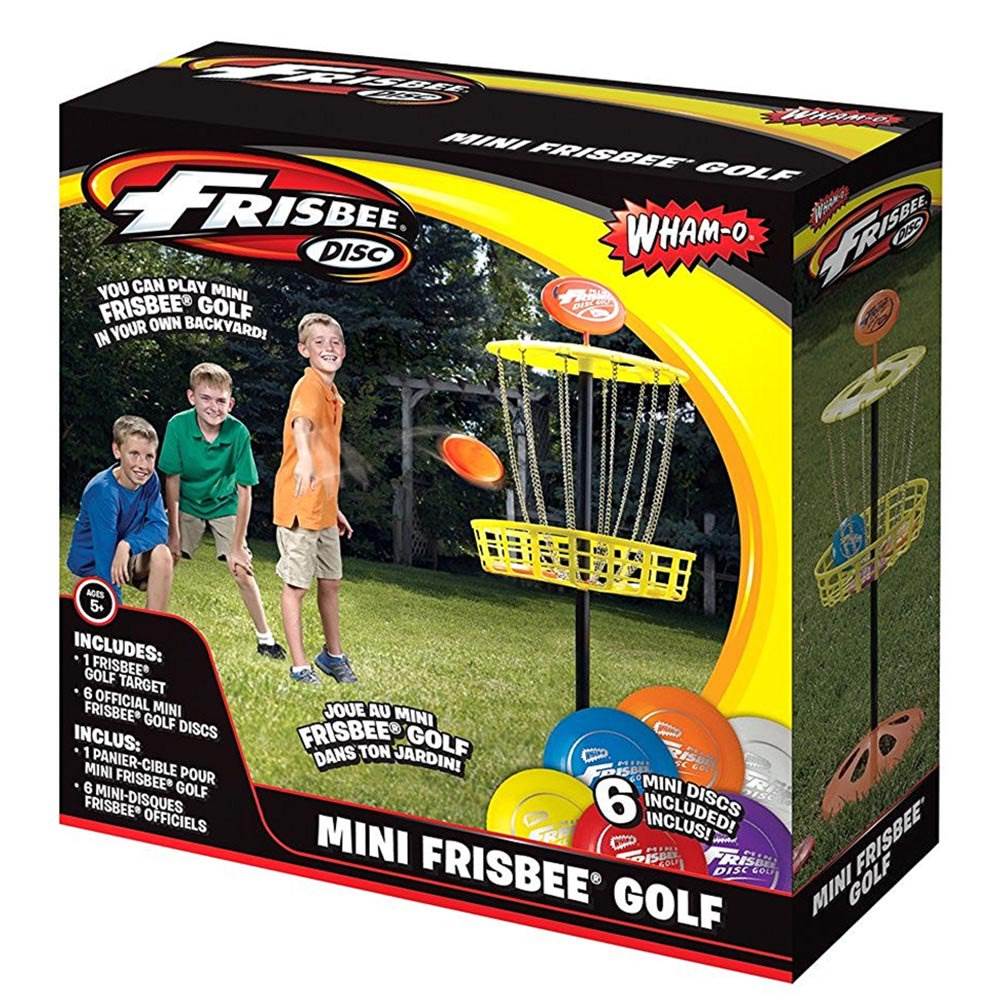 Wham O Youth Indoor/Outdoor Portable Mini Frisbee Golf Toy Set Target (Open Box)