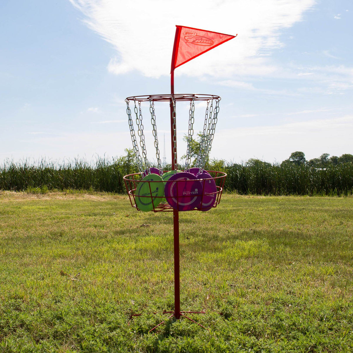 Wham-O PDGA Approved Frisbee Disc Golf Set with 6 Discs & Red Target (Open Box)