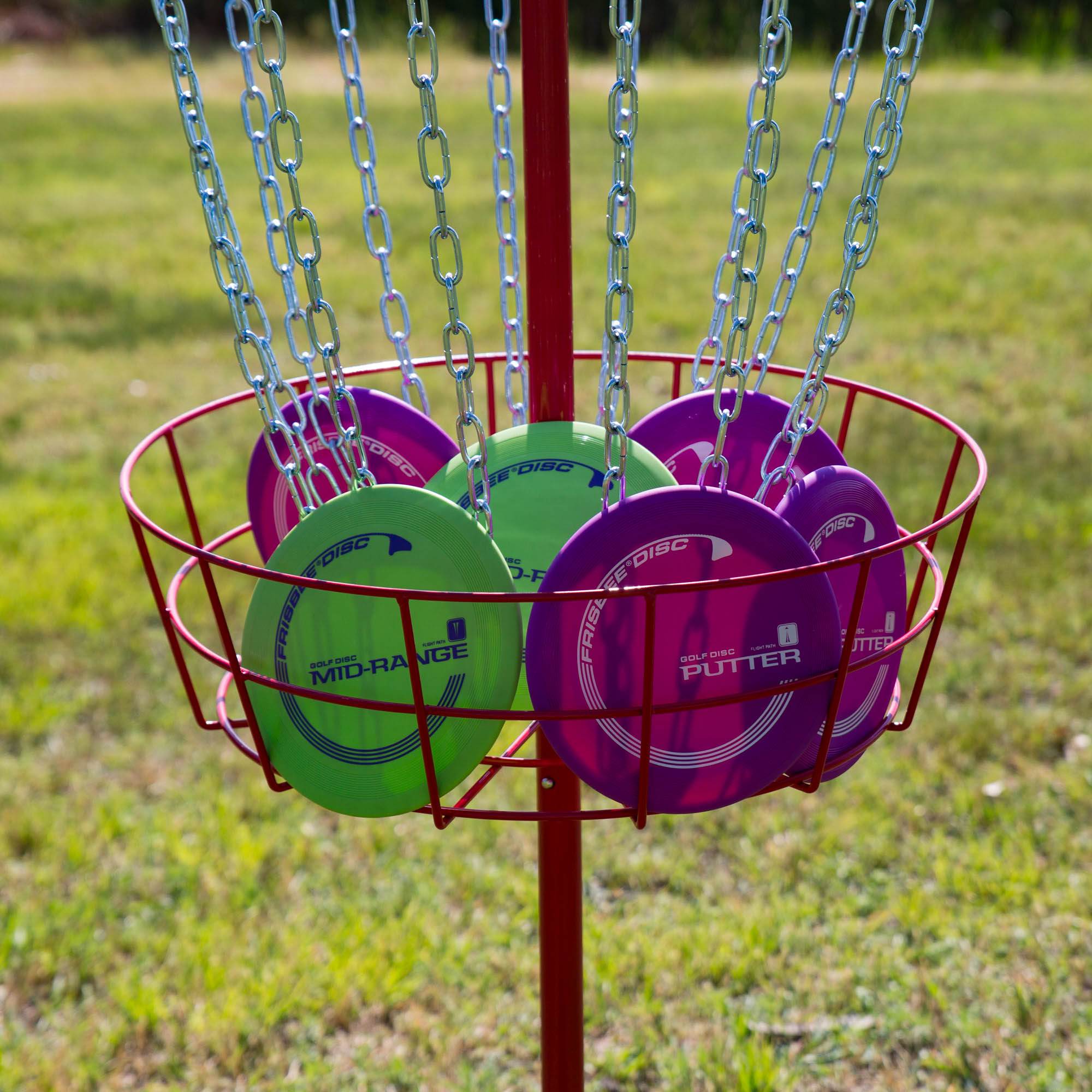 Wham-O PDGA Approved Frisbee Disc Golf Set with 6 Discs & Red Target (Open Box)