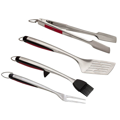 Char-Broil 4 Piece Comfort Grip BBQ Grill Cooking Utensils Tool Set (Open Box)