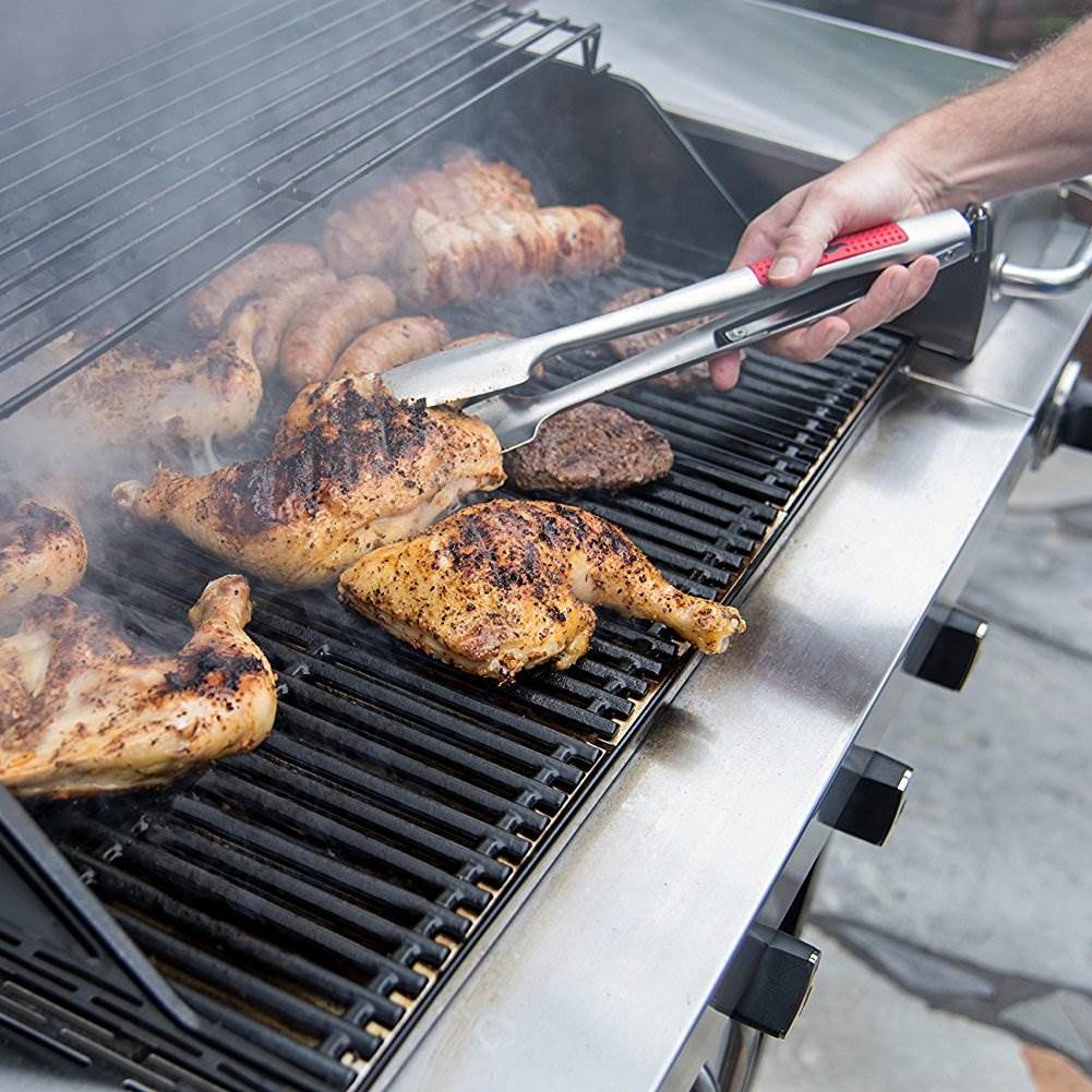 Char-Broil 4 Piece Comfort Grip BBQ Grill Cooking Utensils Tool Set (Open Box)