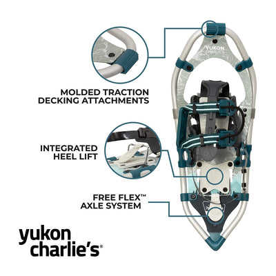 Yukon Charlie's 8 x 25 Inch Women Snowshoe Kit with Poles and Bag (Open Box)