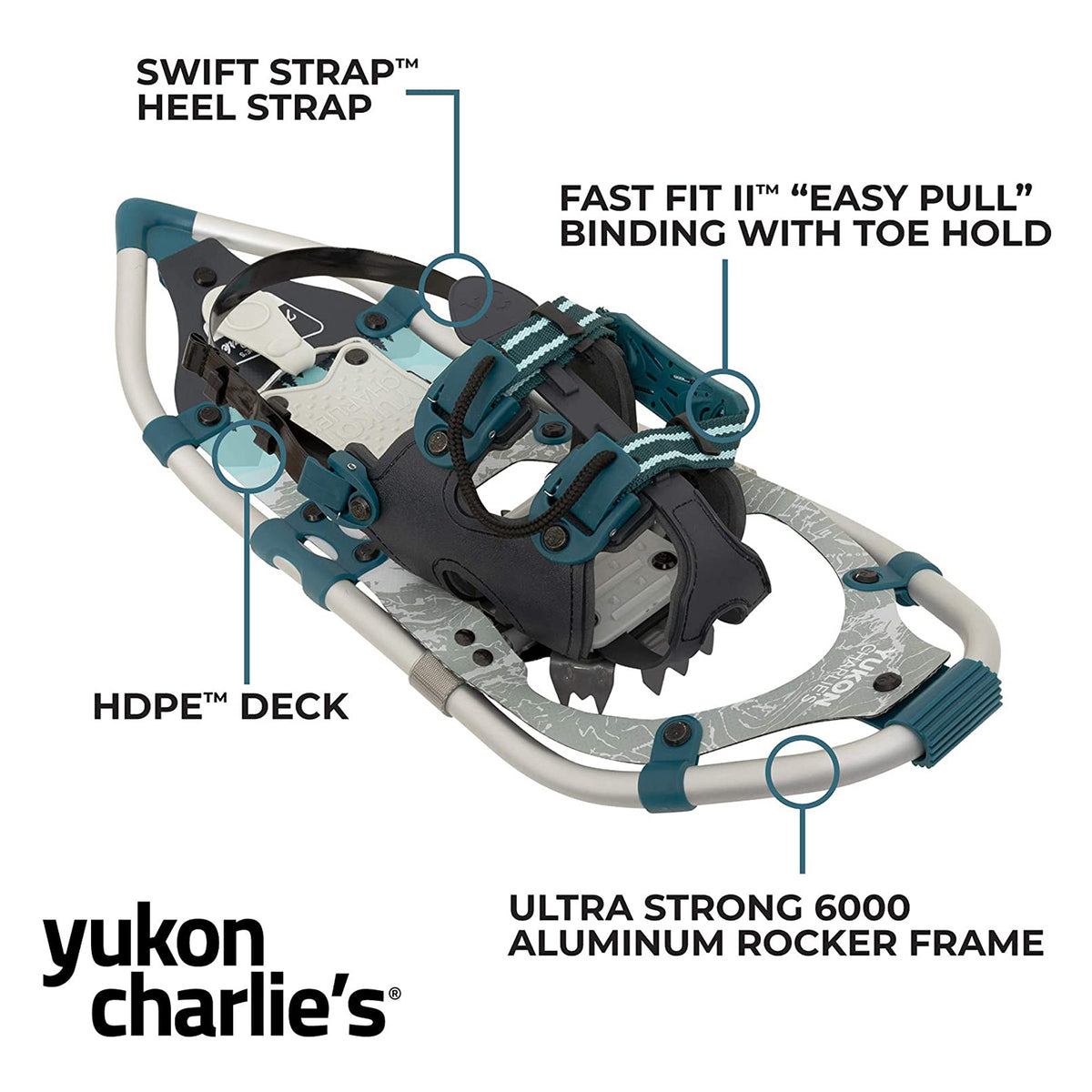 Yukon Charlie's 8 x 25 Inch Women Snowshoe Kit with Poles and Bag (Open Box)