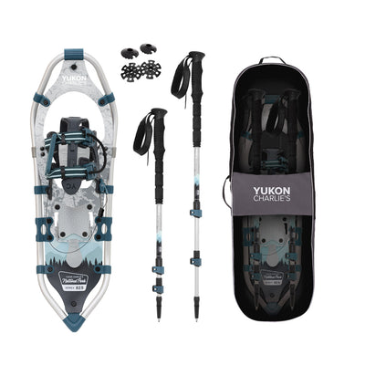 Yukon Charlie's 8 x 25 Inch Women Snowshoe Kit with Poles and Bag (Open Box)