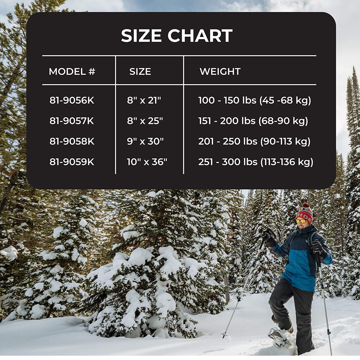 Yukon Charlie's 8 x 25 Inch Women Snowshoe Kit with Poles and Bag (Open Box)